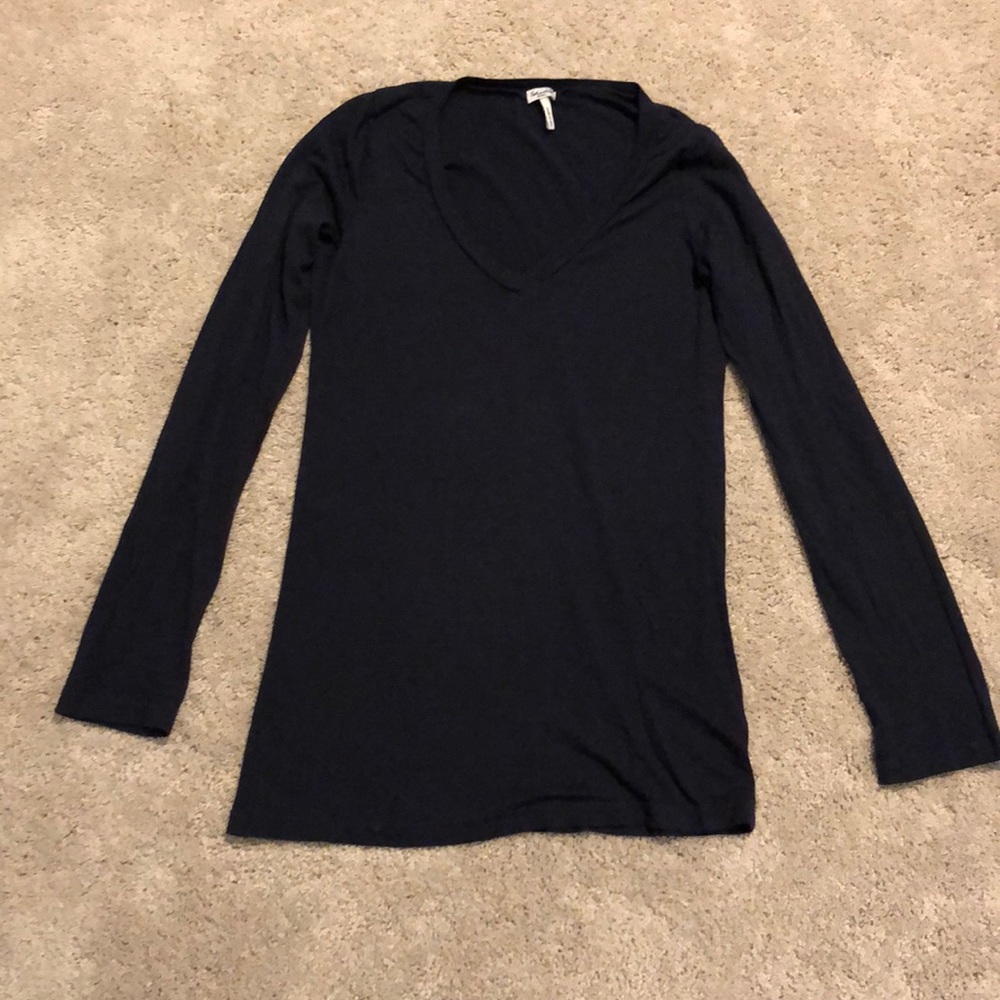 Splendid Navy Long Sleeve V neck shirt